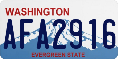 WA license plate AFA2916