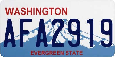 WA license plate AFA2919