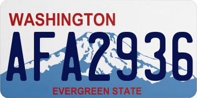 WA license plate AFA2936