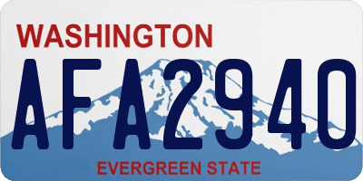 WA license plate AFA2940