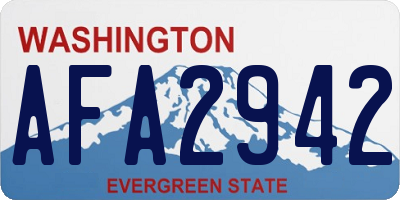WA license plate AFA2942