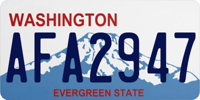 WA license plate AFA2947