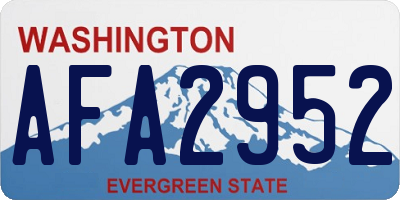 WA license plate AFA2952