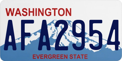 WA license plate AFA2954