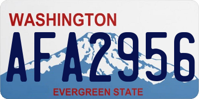 WA license plate AFA2956
