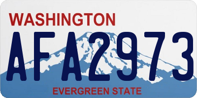 WA license plate AFA2973