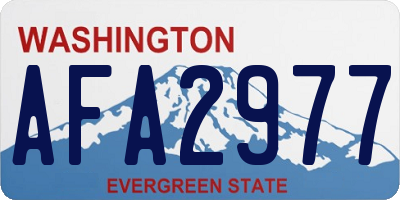 WA license plate AFA2977