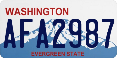 WA license plate AFA2987
