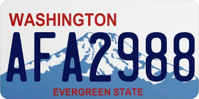 WA license plate AFA2988