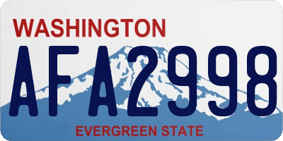 WA license plate AFA2998