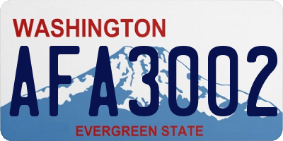 WA license plate AFA3002