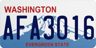 WA license plate AFA3016