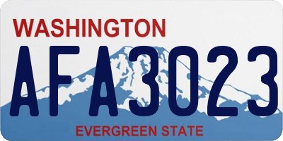 WA license plate AFA3023