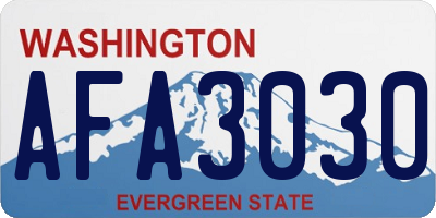 WA license plate AFA3030