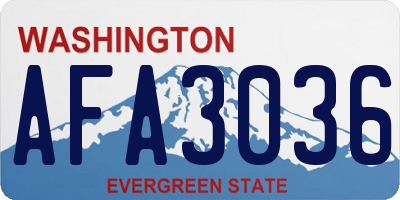WA license plate AFA3036