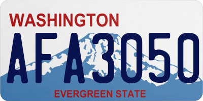 WA license plate AFA3050