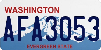 WA license plate AFA3053