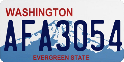 WA license plate AFA3054