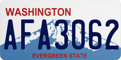 WA license plate AFA3062