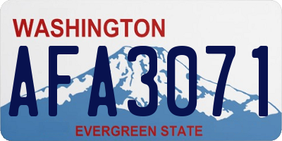 WA license plate AFA3071