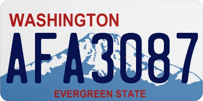 WA license plate AFA3087