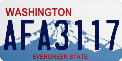 WA license plate AFA3117