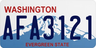 WA license plate AFA3121