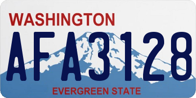 WA license plate AFA3128