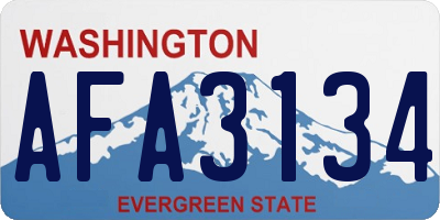 WA license plate AFA3134