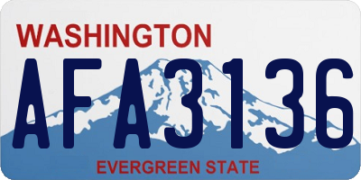 WA license plate AFA3136