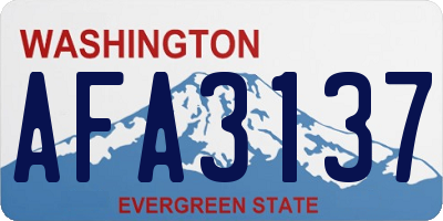 WA license plate AFA3137