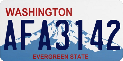 WA license plate AFA3142