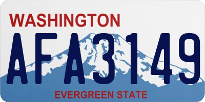 WA license plate AFA3149