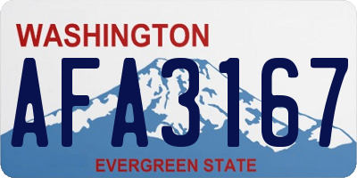 WA license plate AFA3167