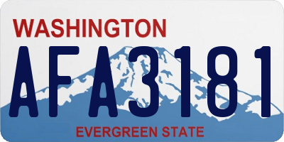 WA license plate AFA3181