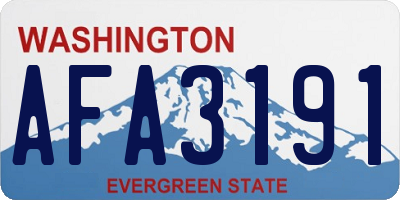 WA license plate AFA3191