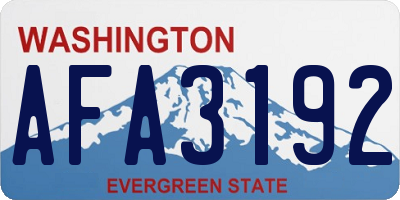 WA license plate AFA3192