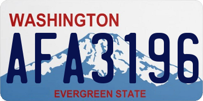 WA license plate AFA3196
