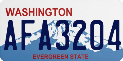 WA license plate AFA3204