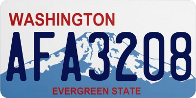 WA license plate AFA3208