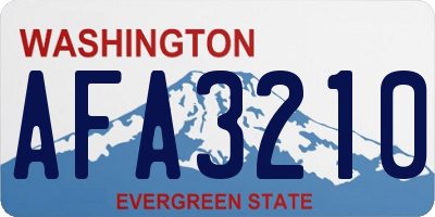 WA license plate AFA3210