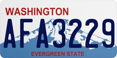 WA license plate AFA3229