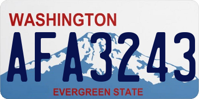 WA license plate AFA3243