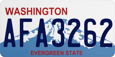 WA license plate AFA3262