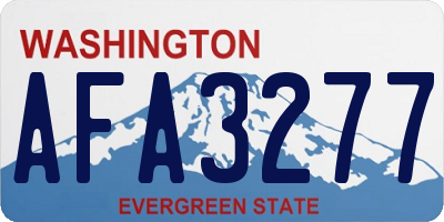 WA license plate AFA3277