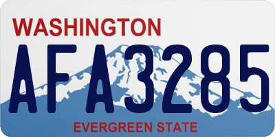 WA license plate AFA3285