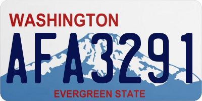 WA license plate AFA3291