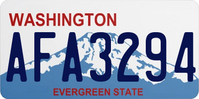 WA license plate AFA3294