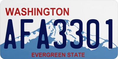WA license plate AFA3301