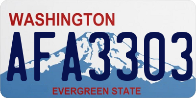 WA license plate AFA3303